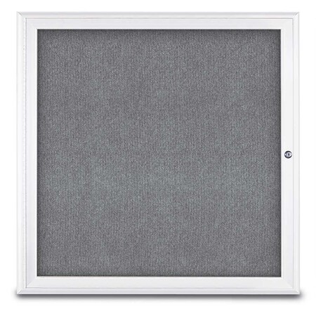 United Visual Products Sliding Door Indoor Enclosed Corkboard, 9 UV9030ACS-SATIN-AMETHY